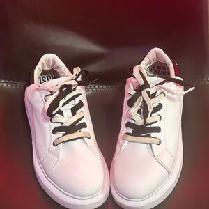 White “love moschino” sneakers